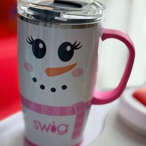 Swig Pink Snowman Mug